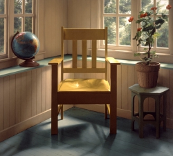 Yellow Chair, Globe and Geranium