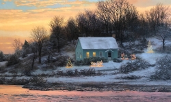 Winter House on the River